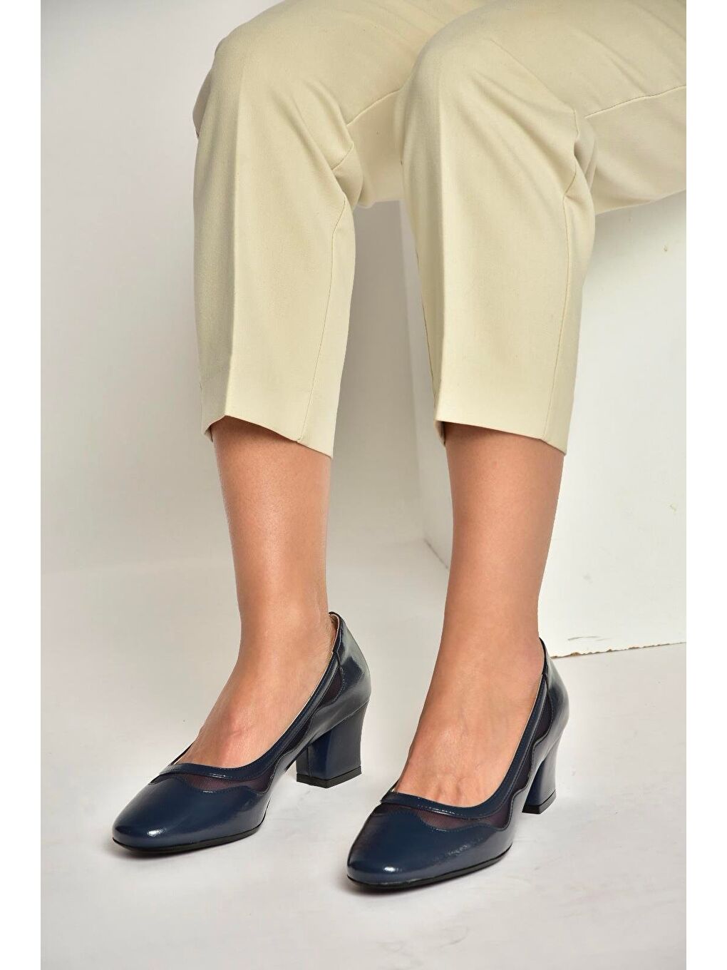 Lacivert Kadın Topuklu Ayakkabı U820052809-1