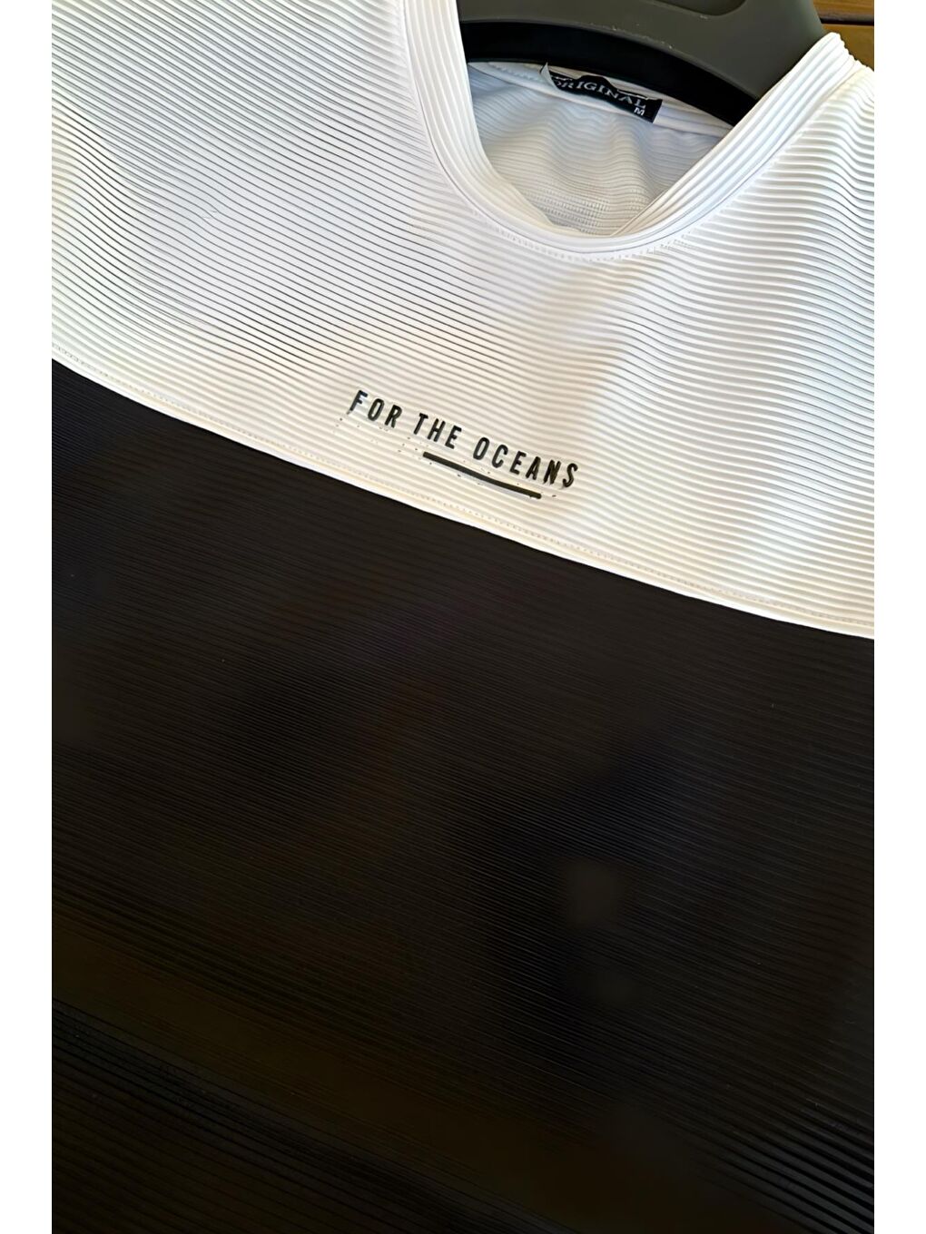 Siyah Ft 2469 For The Oceans Flok Baskı Slim Fit Erkek Tişört-1