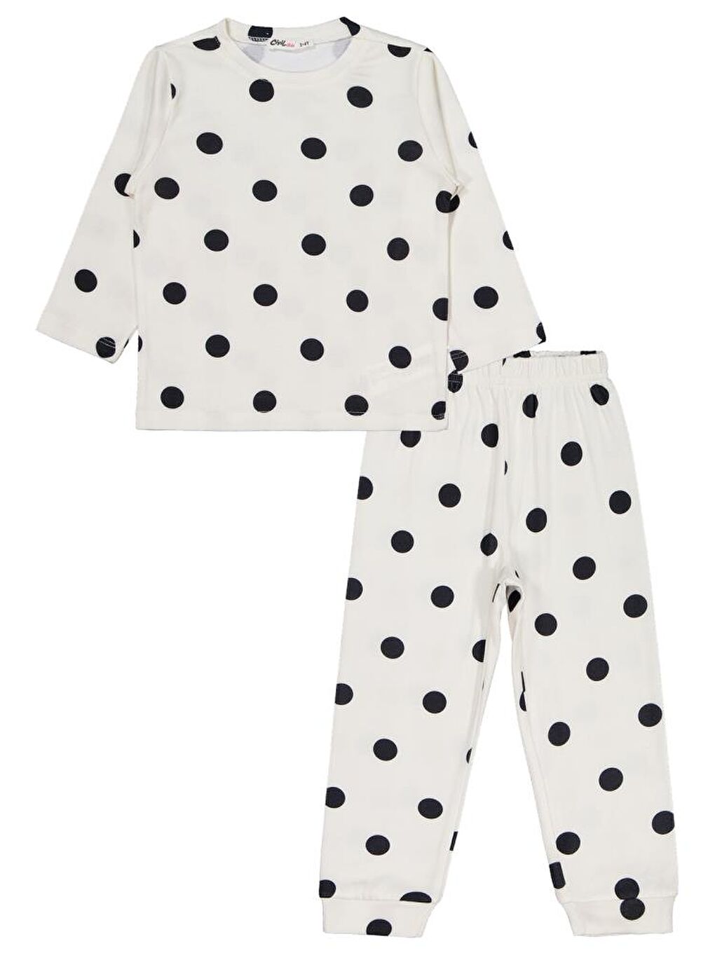 Girls Puanlı 2-5 Yaş Pijama Takımı - Ekru 3-4 Yaş