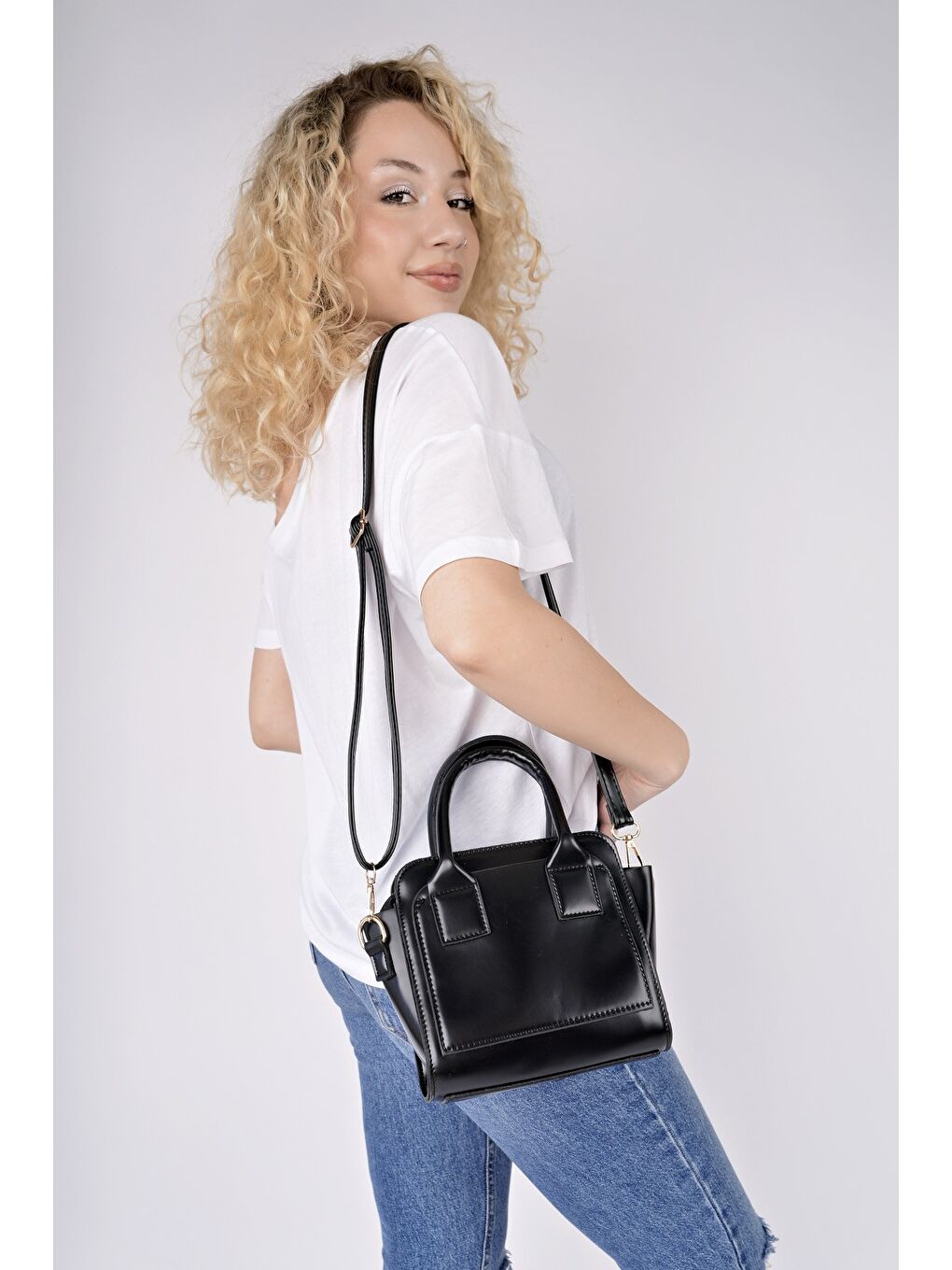 Siyah CALVİNO Kadın El ve Omuz Çantası