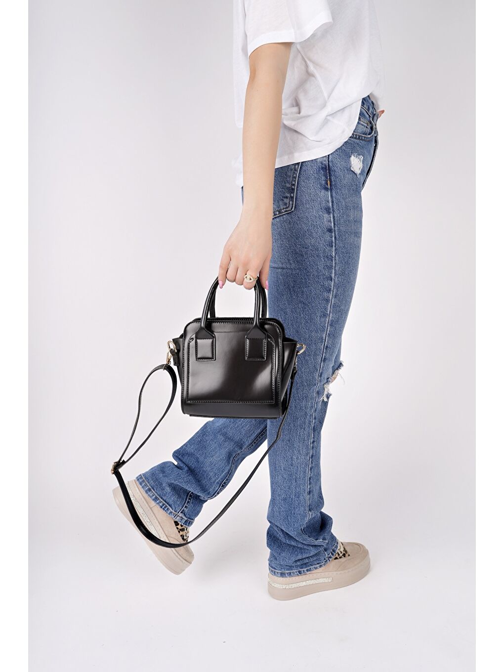 Siyah CALVİNO Kadın El ve Omuz Çantası-1