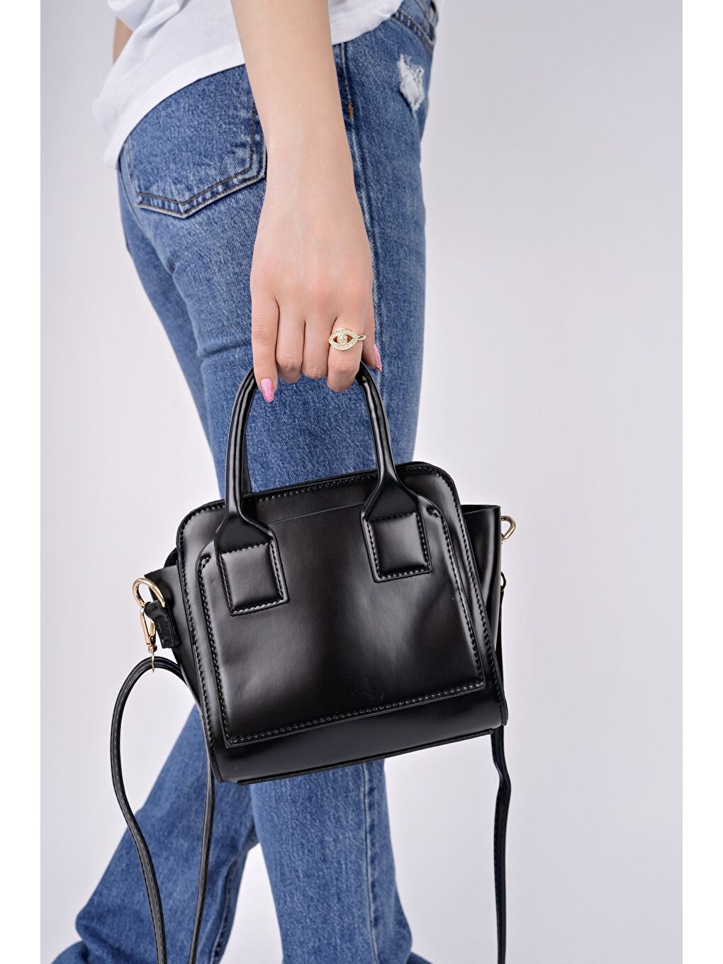 Siyah CALVİNO Kadın El ve Omuz Çantası-2