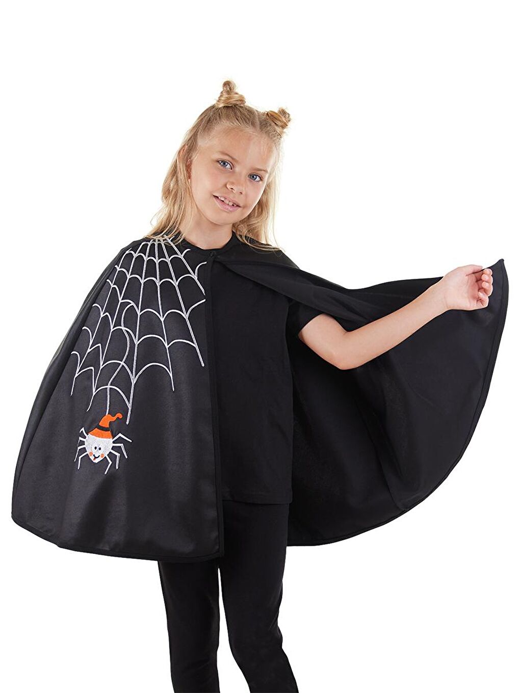 Denokids Siyah Halloween Cadılar Bayramı Kız Çocuk Siyah Pelerin