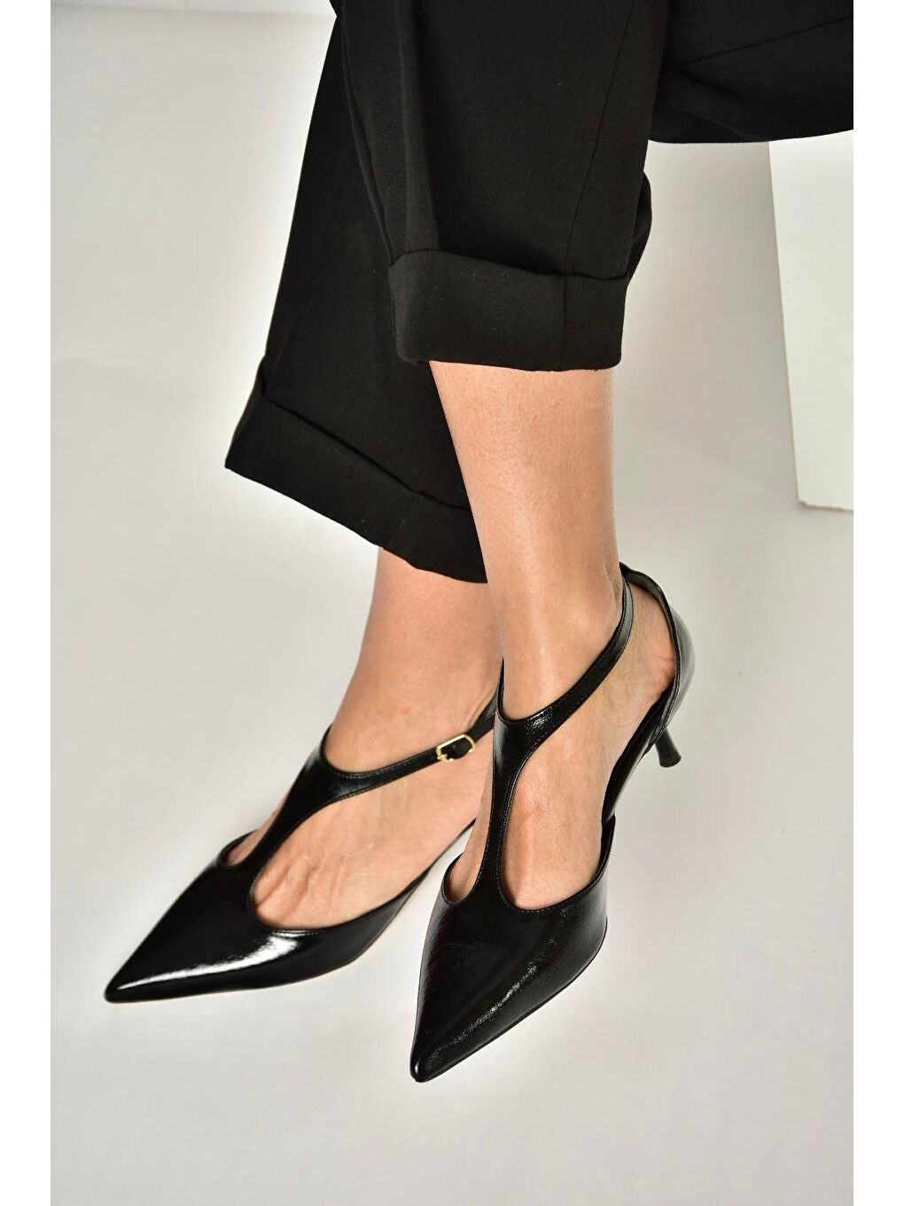 Siyah Kadın Topuklu Ayakkabı Y480569960