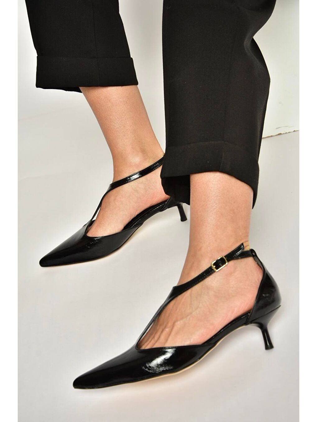 Siyah Kadın Topuklu Ayakkabı Y480569960-1