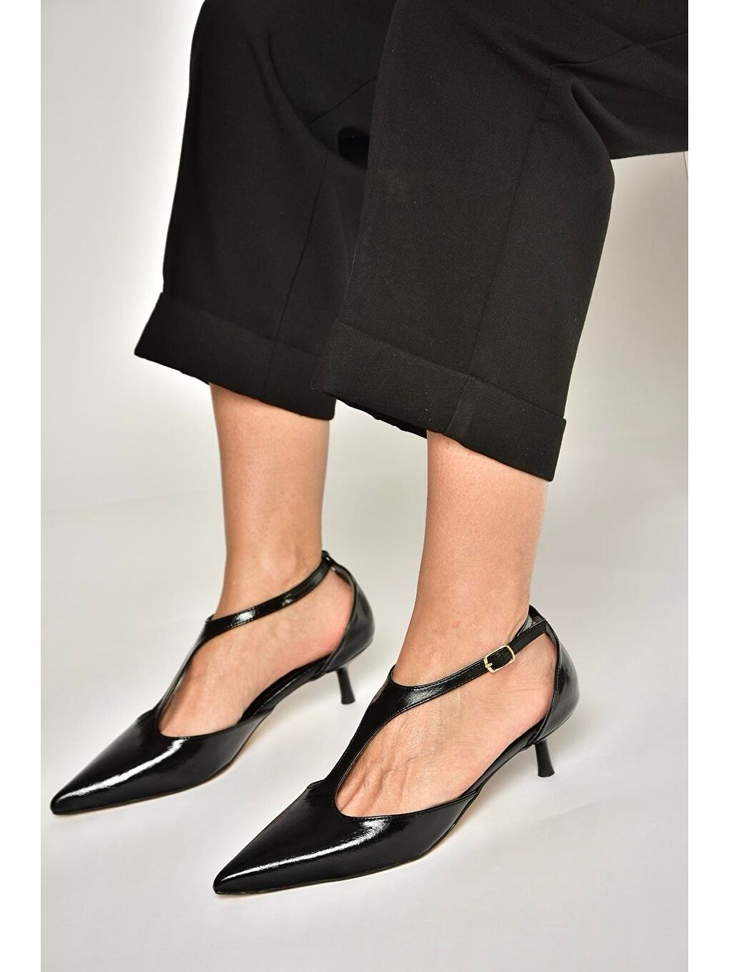 Siyah Kadın Topuklu Ayakkabı Y480569960-3