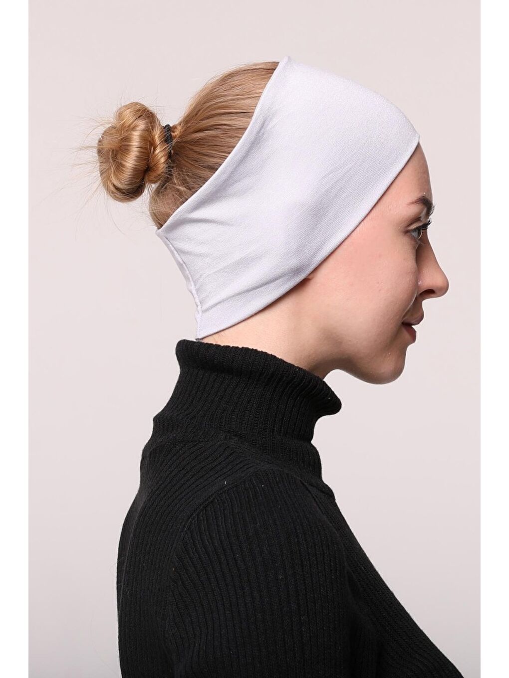 Altobeh Gri Kadın Penye Dikişsiz Tesettür Bandana Bone Spor Saç Bandı