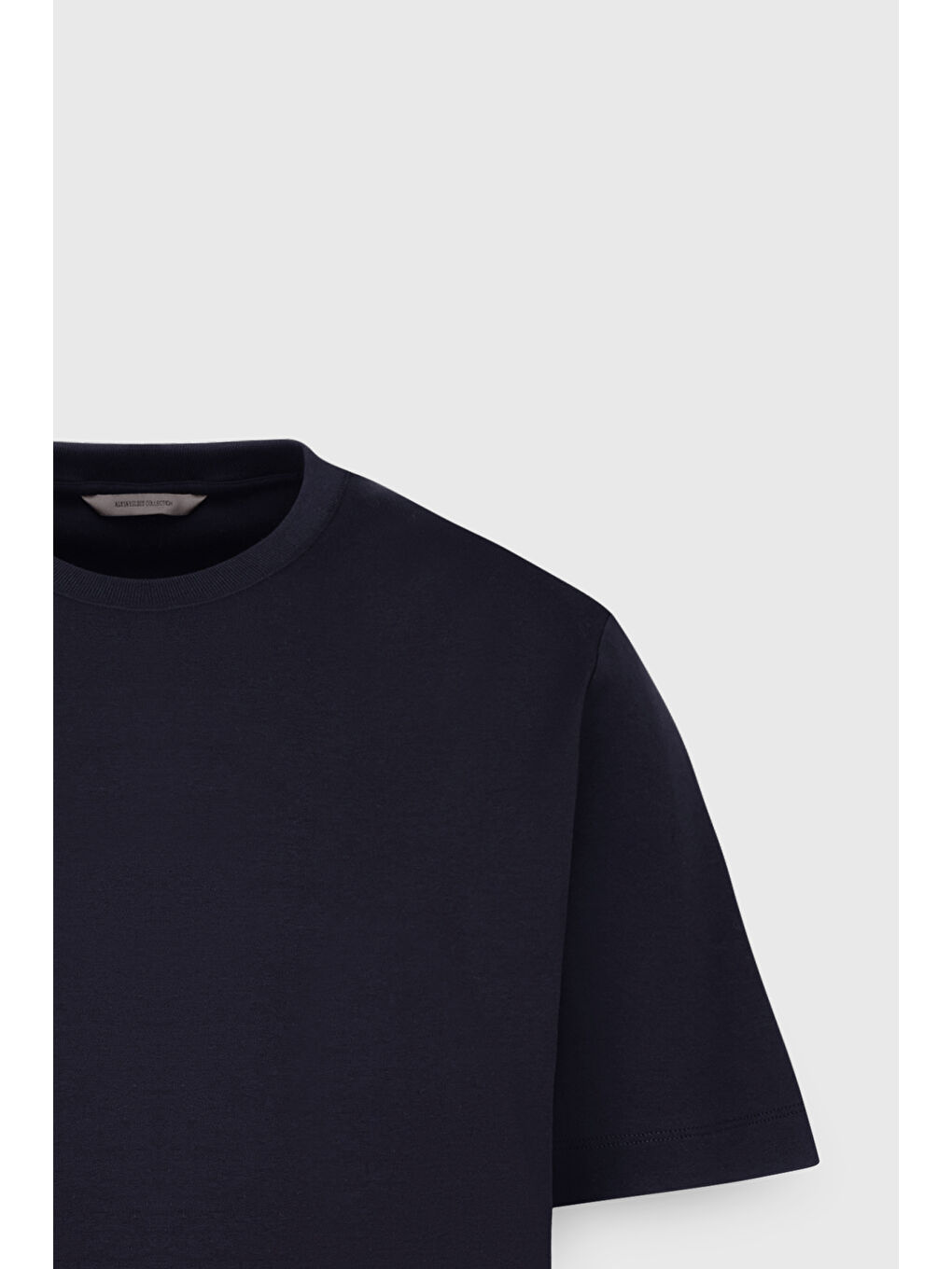 Erkek Lacivert %100 Pamuk Modern Fit Normal Kesim Bisiklet Yaka Tişört-7