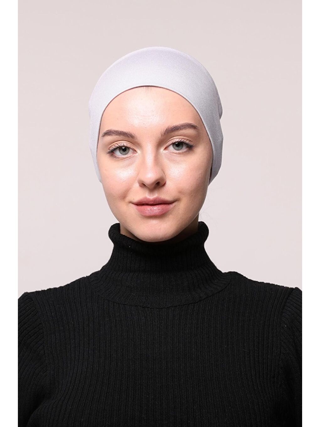 Altobeh Gri Kadın Penye Dikişsiz Tesettür Bandana Bone Spor Saç Bandı - 1