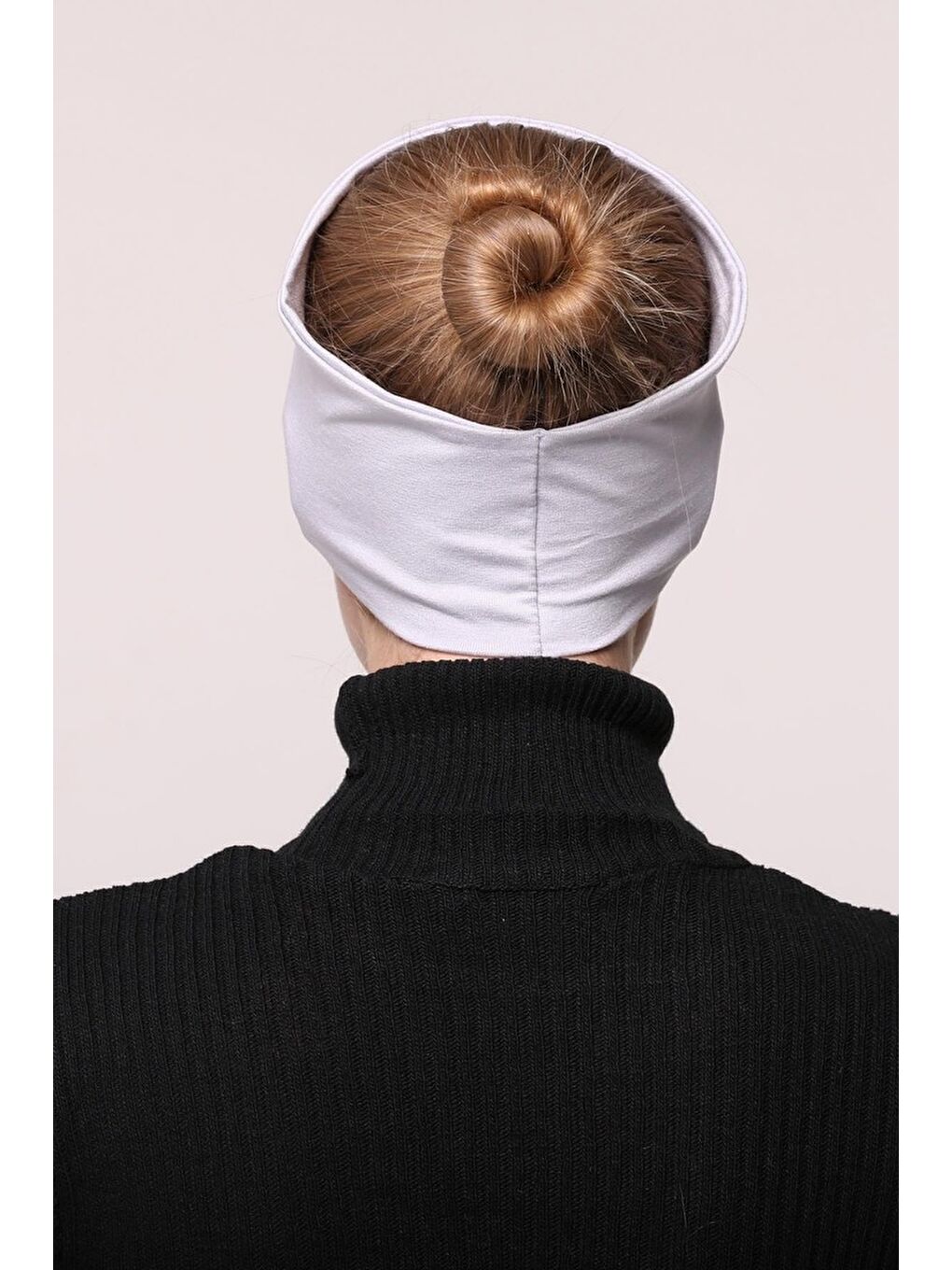 Altobeh Gri Kadın Penye Dikişsiz Tesettür Bandana Bone Spor Saç Bandı - 4