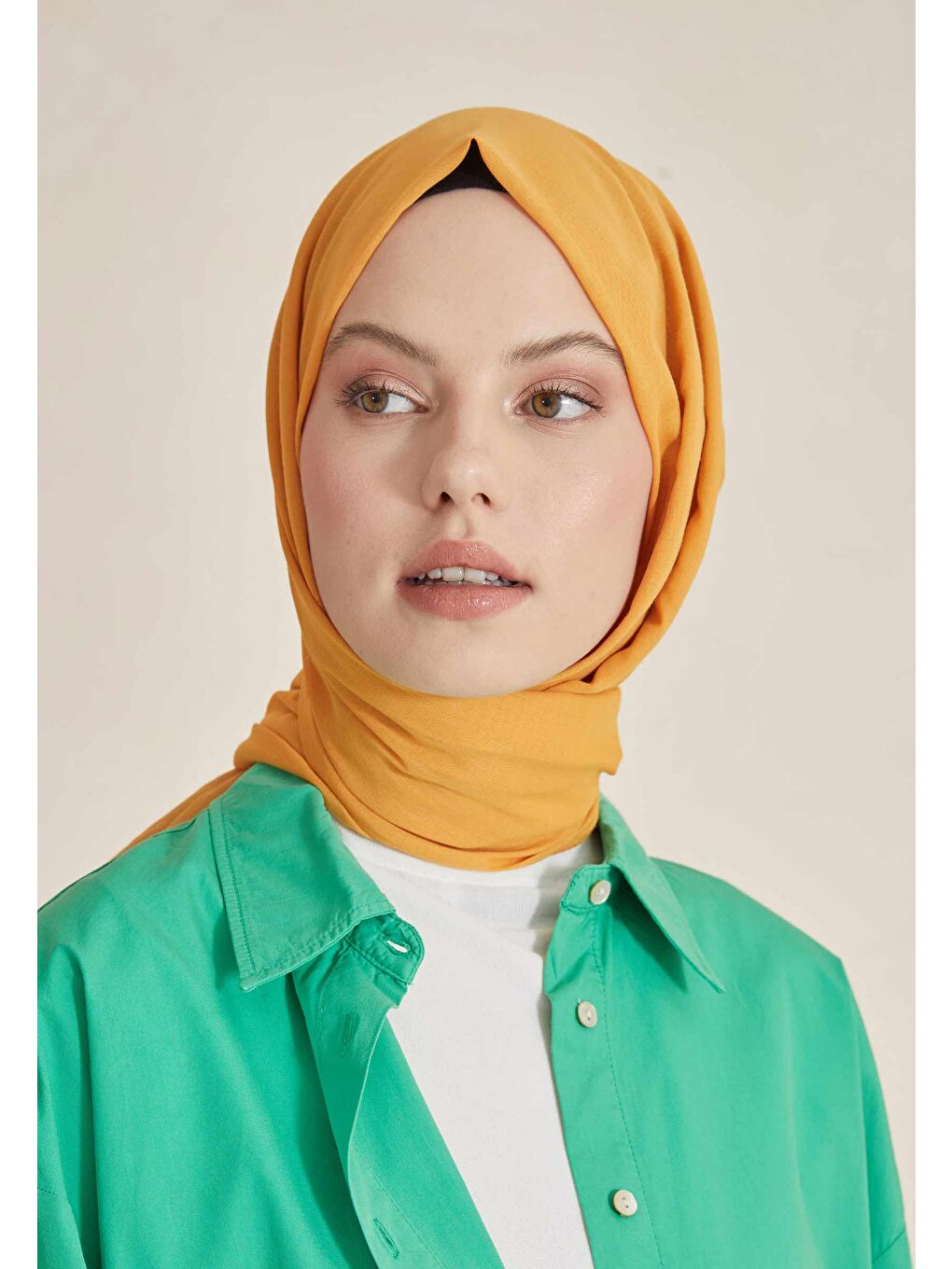 Sarı İnce Pamuk Vual Şal Mandalina-1