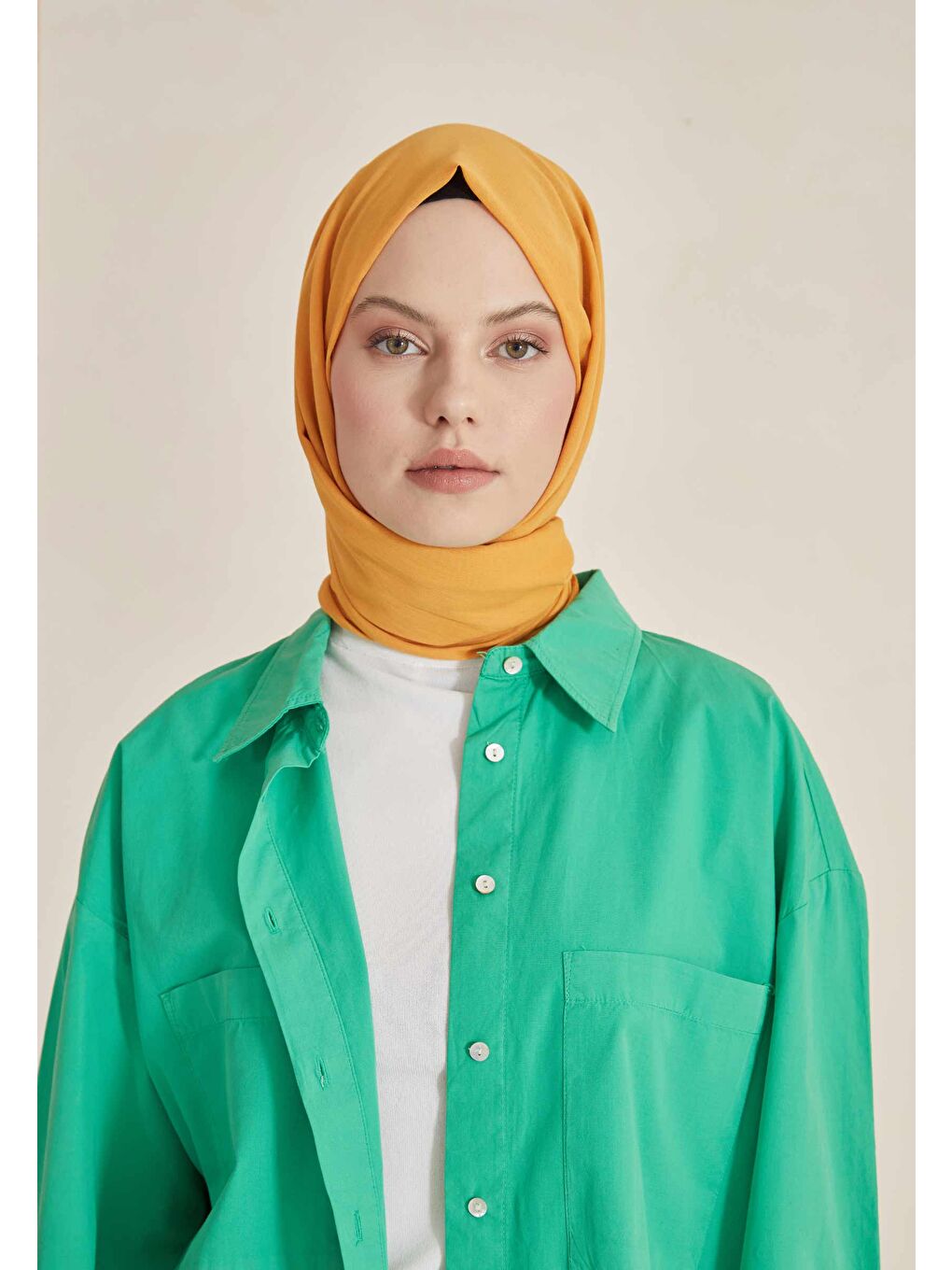 Sarı İnce Pamuk Vual Şal Mandalina-2