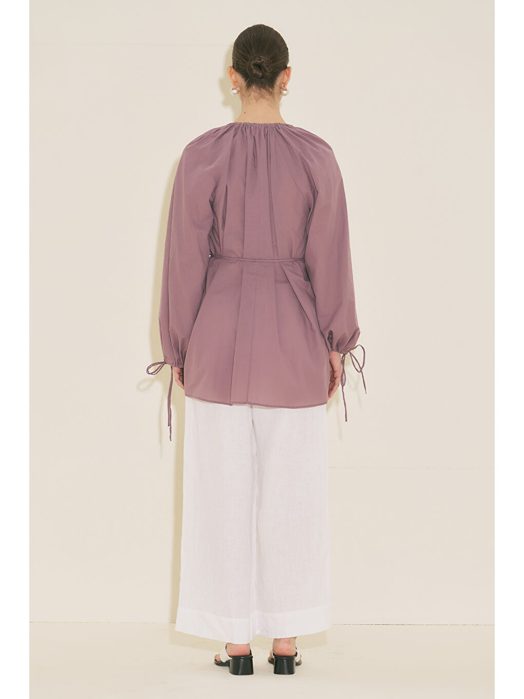 Bağlama Detaylı Tunik Pembe-3