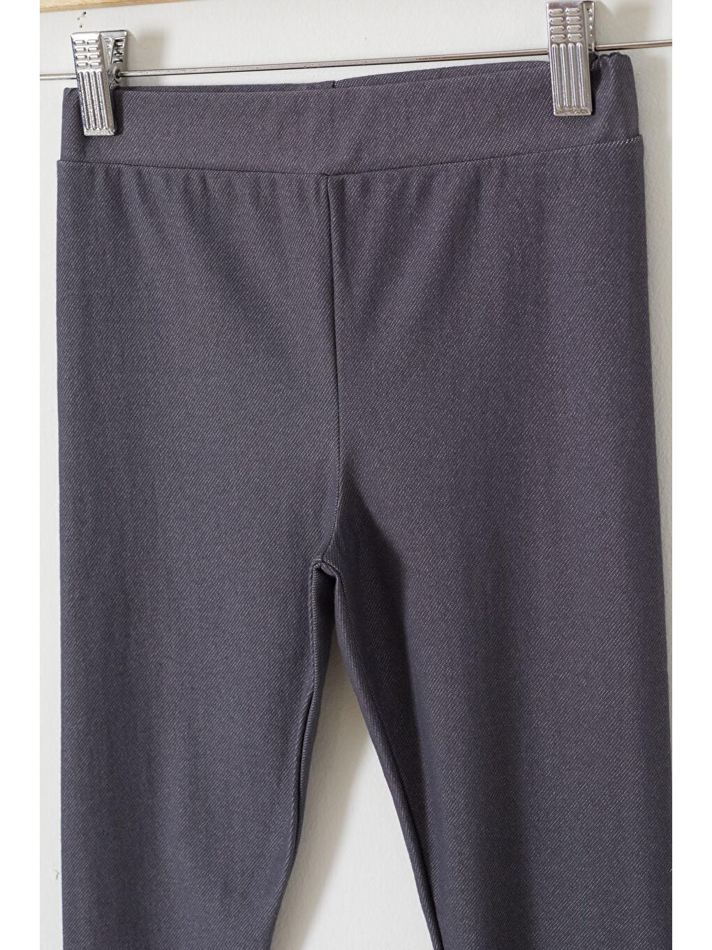 Renksiz Kız Çocuk Paçası Tavşan Detaylı 2'li Tayt Lacivert-Füme 18206-1