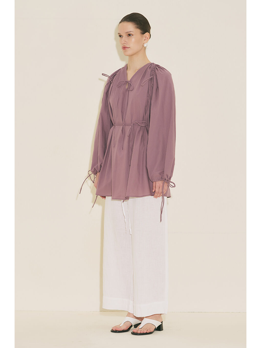 Bağlama Detaylı Tunik Pembe-7