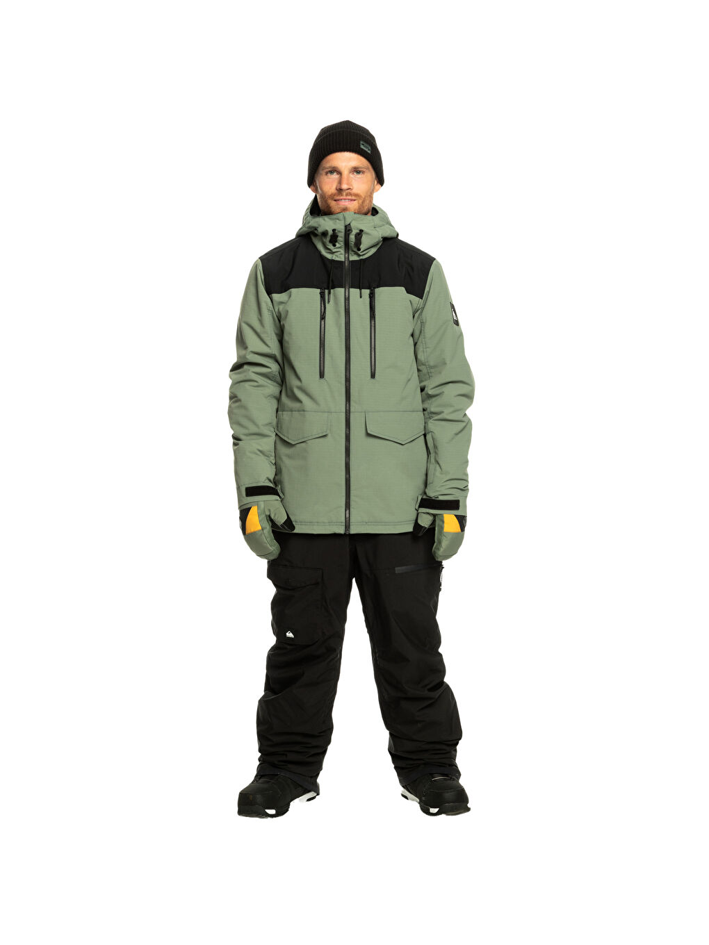 Siyah Dawson Jk Erkek Yeşil Snowboard Kayak Montu-5