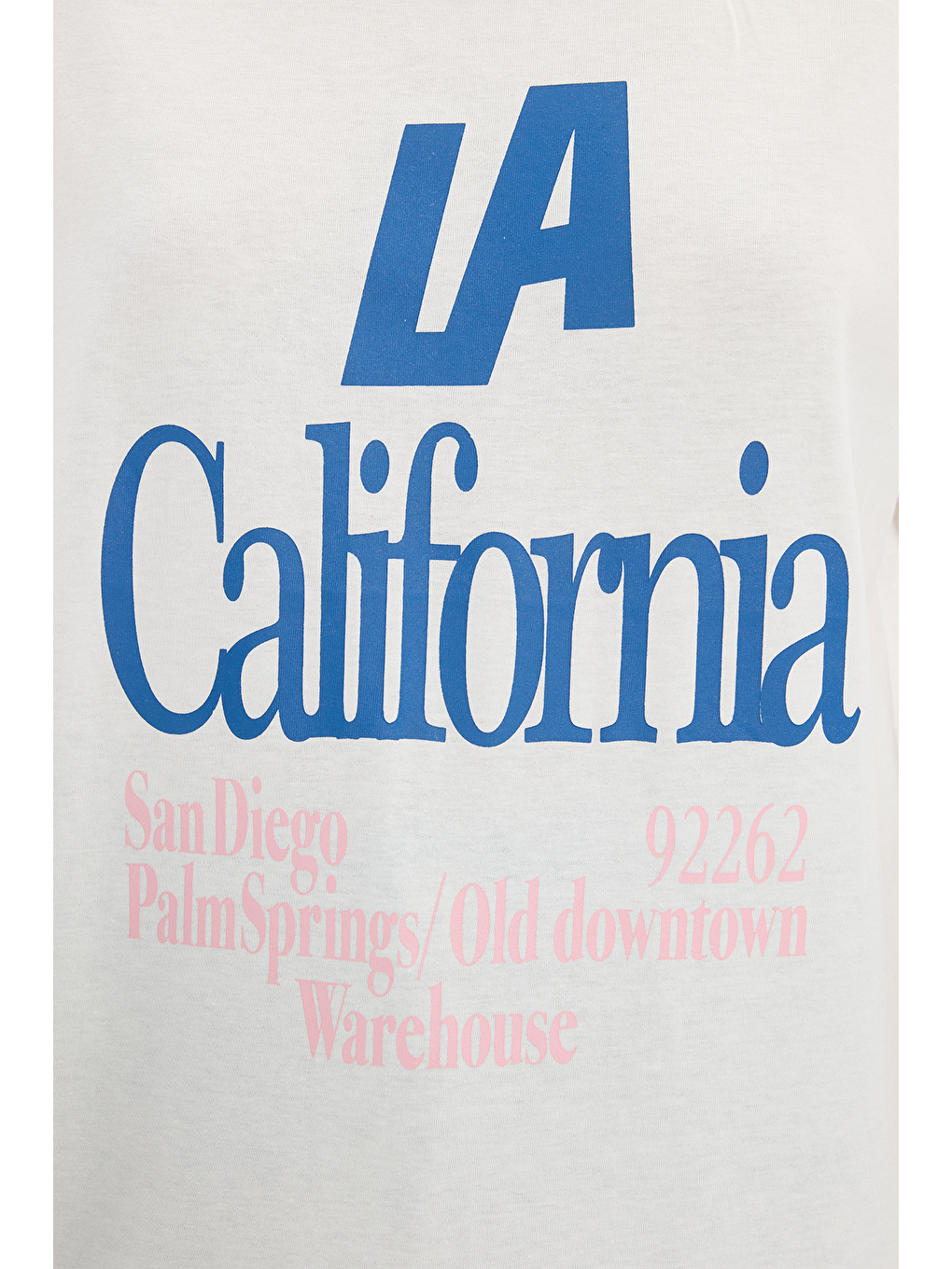 Kadın Oversize Geniş Kesim %100 Pamuk Bisiklet Yaka Kısa Kollu  Basklı Beyaz Tişört-3