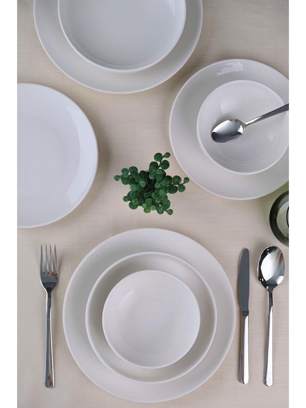 Beyaz Porselen Sofia Yemek Takımı 8 Parça 2 Kişilik