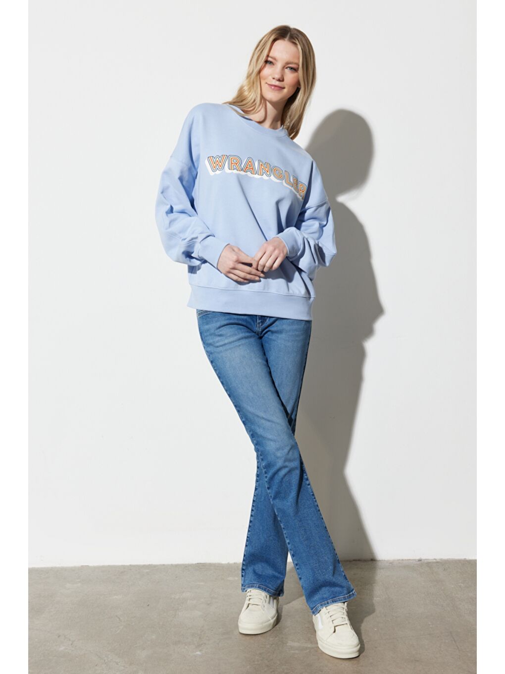 Regular Fit Normal Kesim %100 Pamuk Bisiklet Yaka Mavi Sweatshirt-6