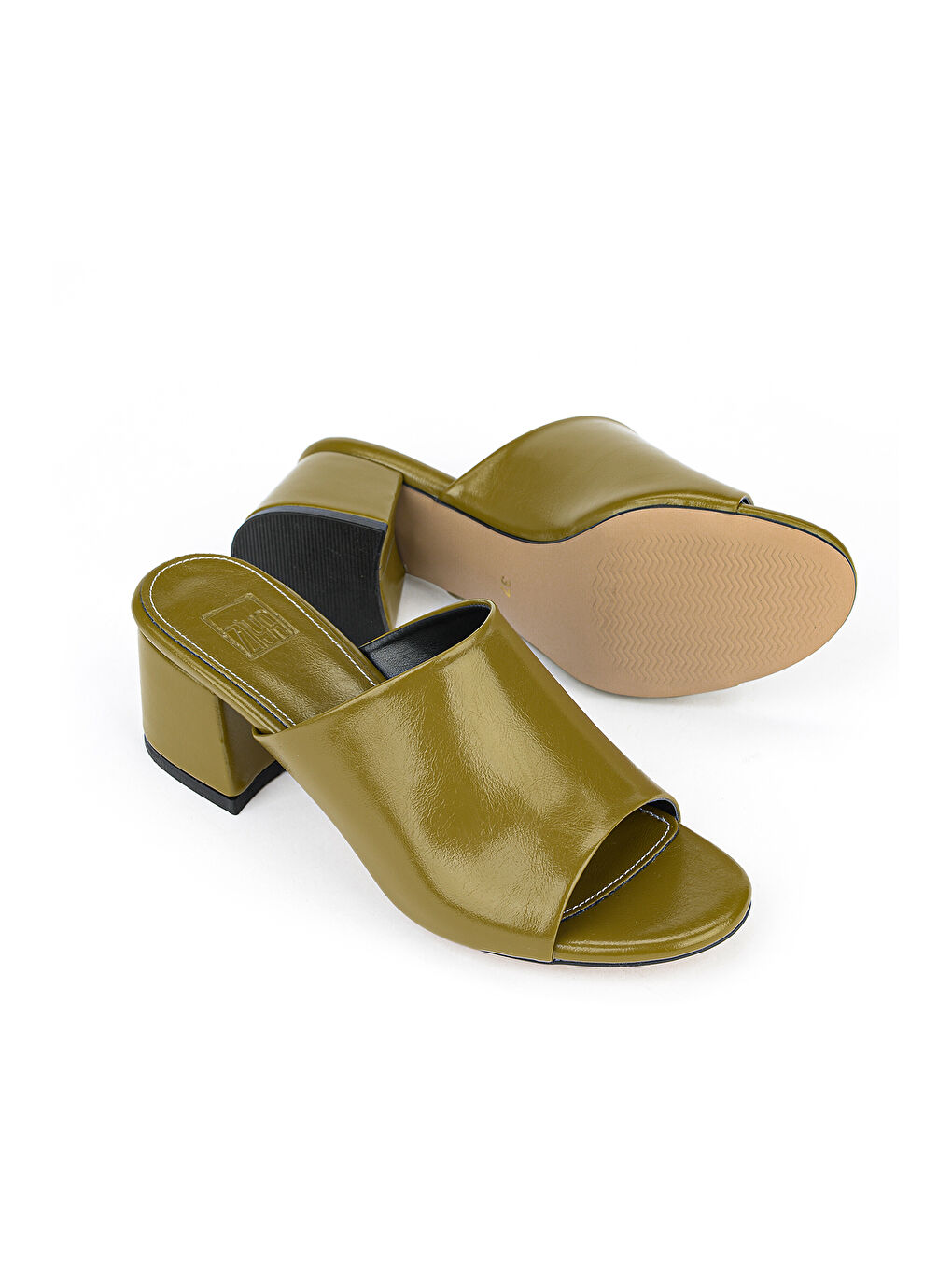 Kadın Topuklu Terlik 161996Z304 Yeşil-3