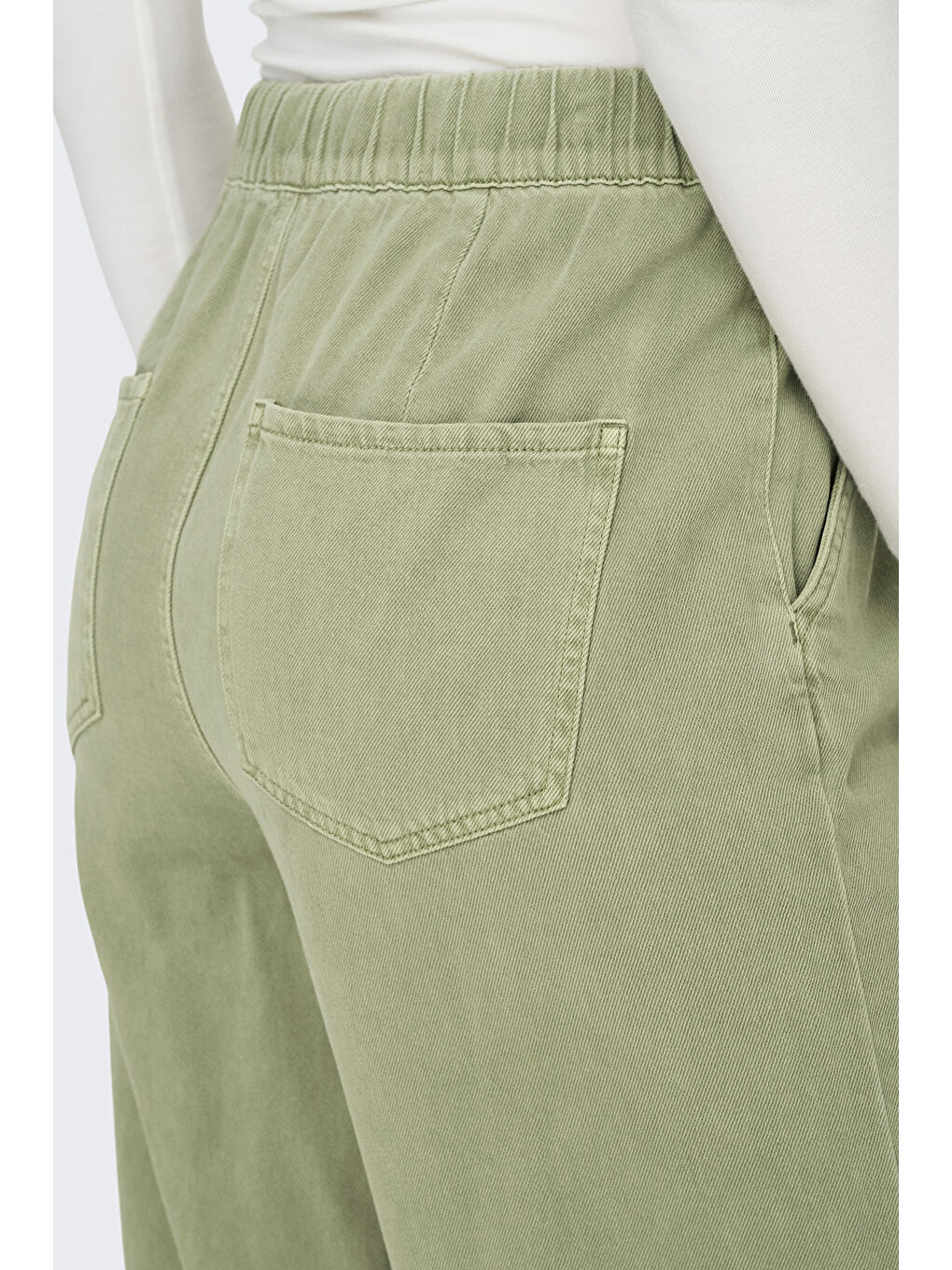 Only Yeşil Onlsilla Wide Leg Orta Bel Geniş Paça Kadın Pantolon 15340711 - 4