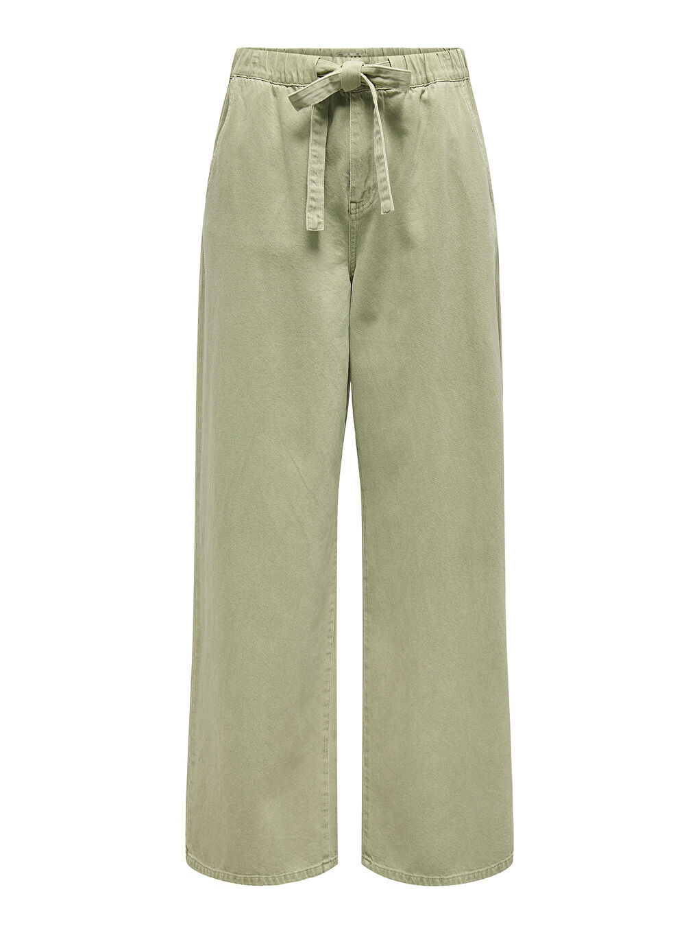 Only Yeşil Onlsilla Wide Leg Orta Bel Geniş Paça Kadın Pantolon 15340711 - 5
