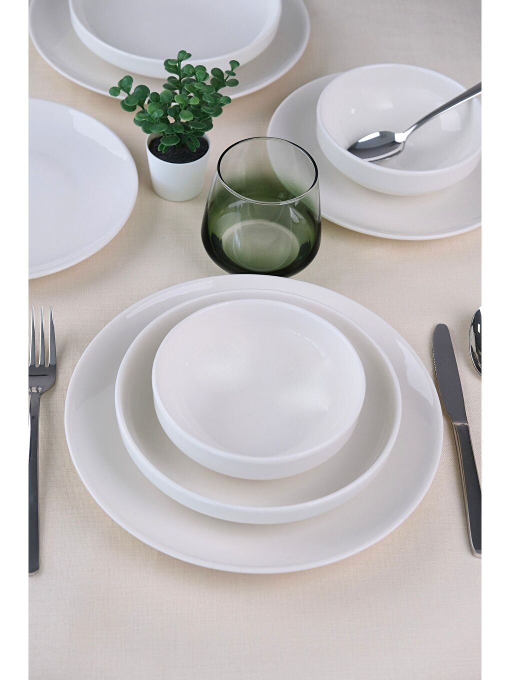 Beyaz Porselen Sofia Yemek Takımı 8 Parça 2 Kişilik-1