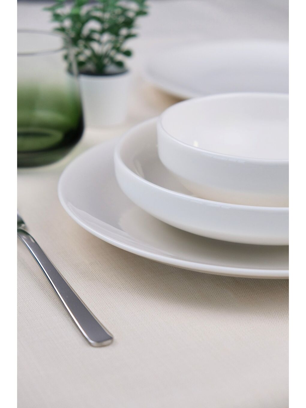 Beyaz Porselen Sofia Yemek Takımı 4 Parça Tek Kişilik-1