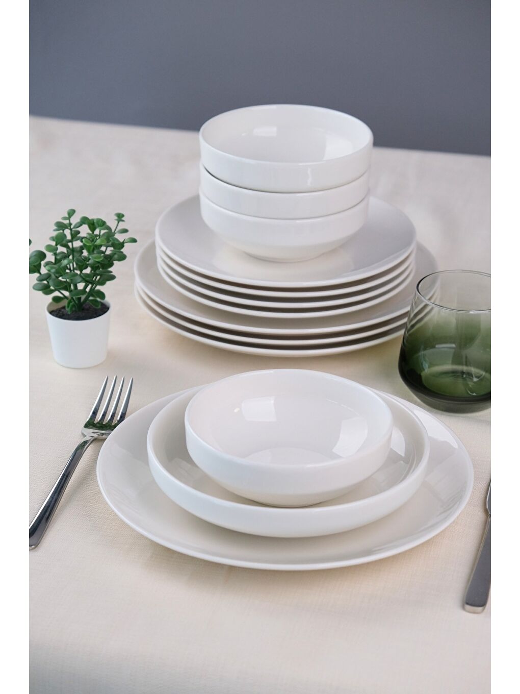 Beyaz Porselen Sofia Yemek Takımı 16 Parça 4 Kişilik-4