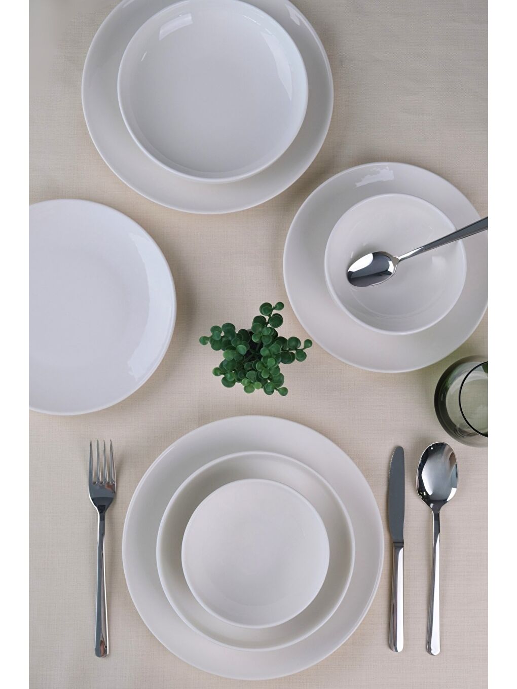 Beyaz Porselen Sofia Yemek Takımı 8 Parça 2 Kişilik-3