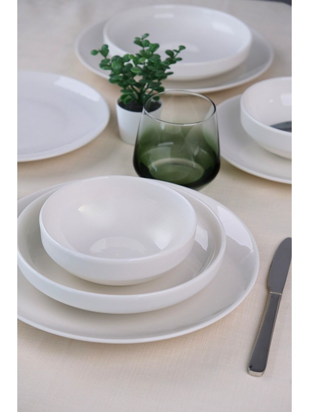 Beyaz Porselen Sofia Yemek Takımı 8 Parça 2 Kişilik-4