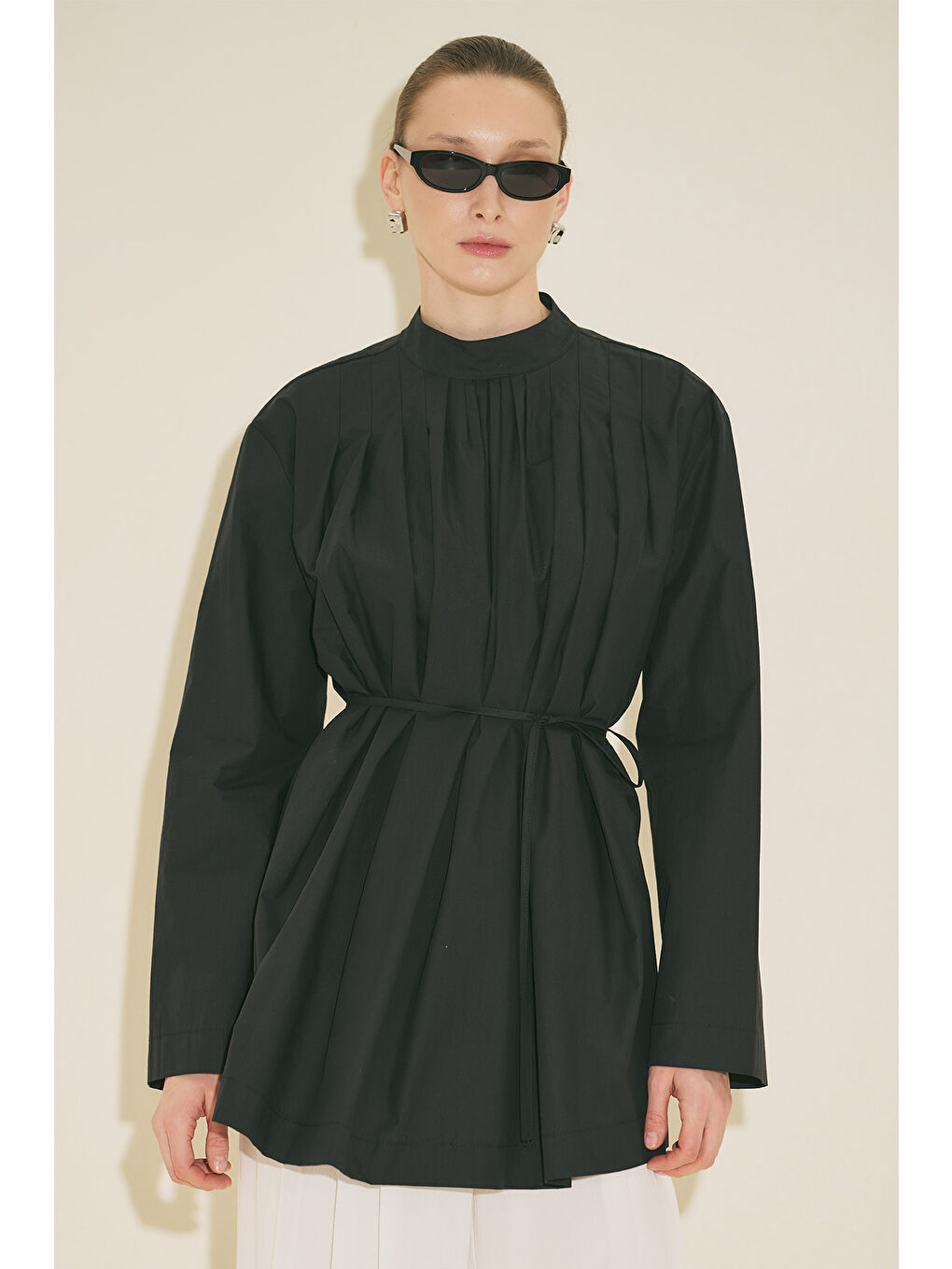 Pliseli Tunik Siyah-3