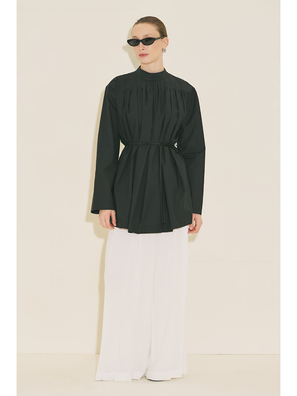 Pliseli Tunik Siyah-4