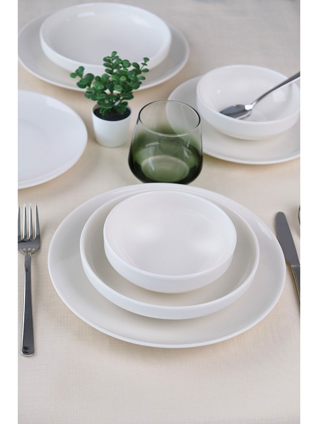 Beyaz Porselen Sofia Yemek Takımı 8 Parça 2 Kişilik-5