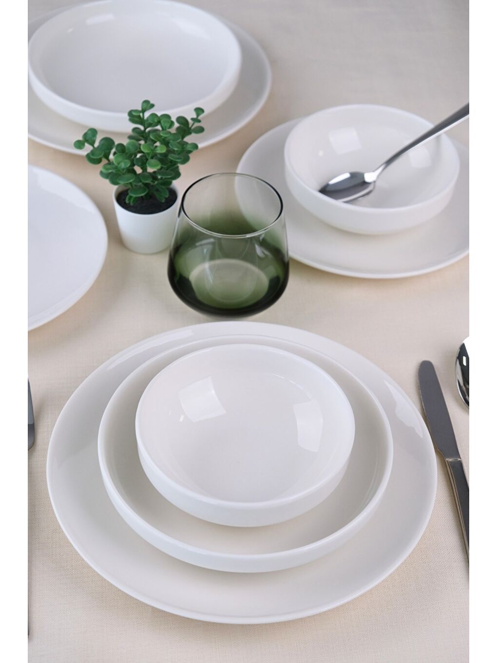 Beyaz Porselen Sofia Yemek Takımı 8 Parça 2 Kişilik-6