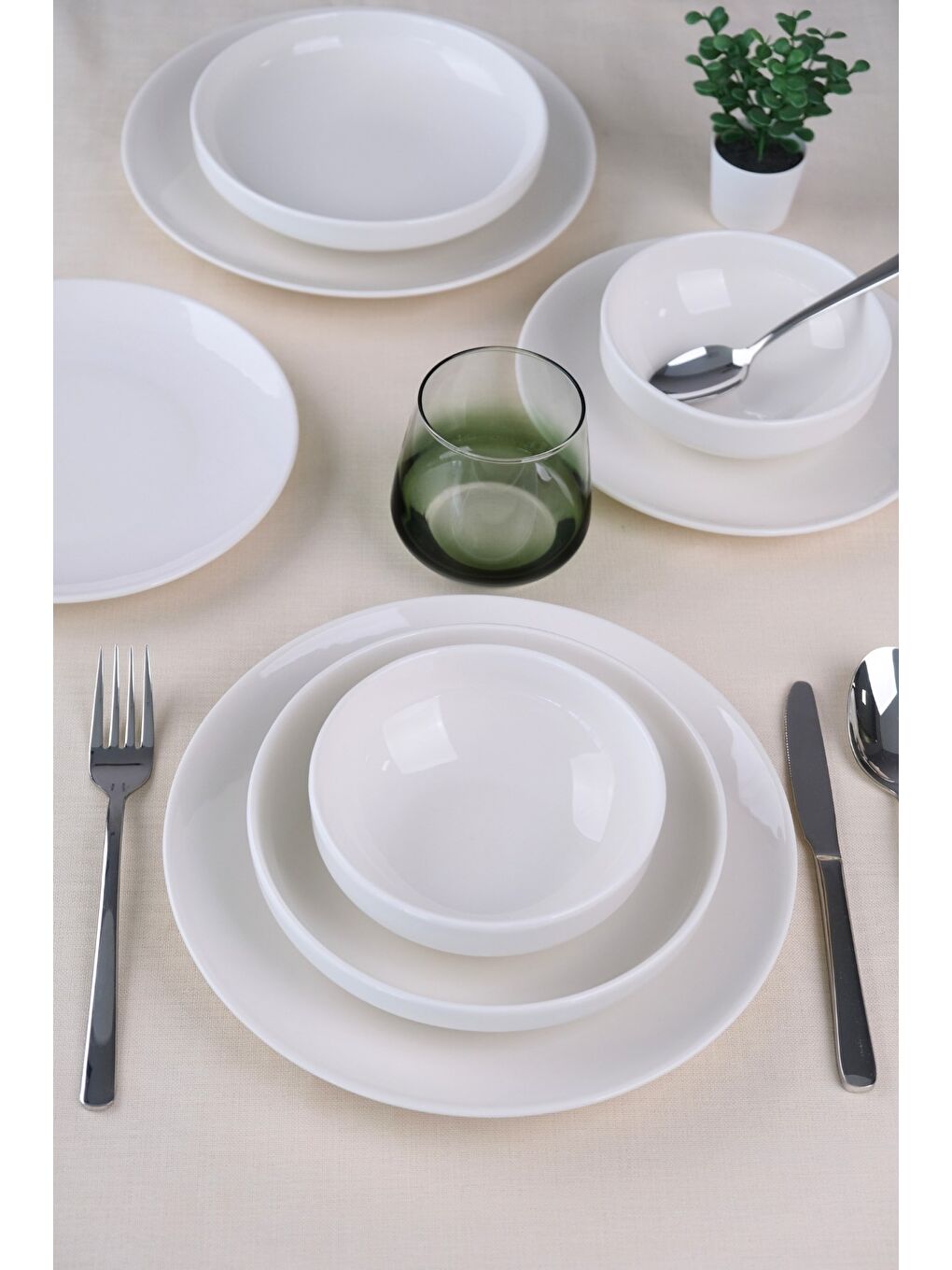 Beyaz Porselen Sofia Yemek Takımı 8 Parça 2 Kişilik-7