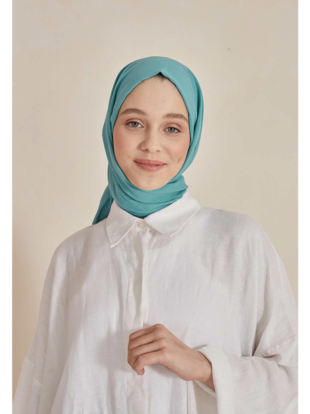 İnce Pamuk Vual Şal Turkuaz-2