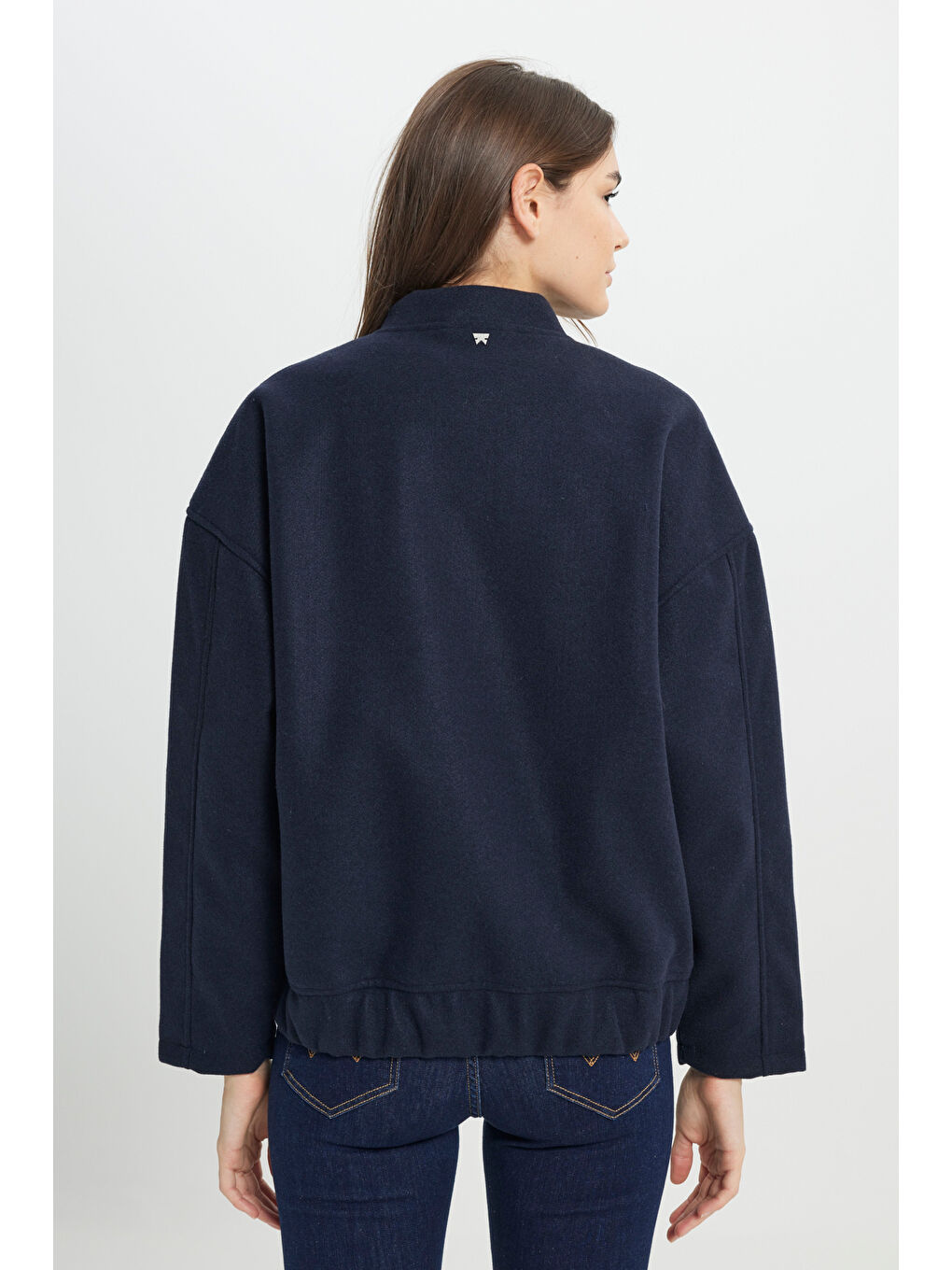 Loose Fit Rahat Kesim Lacivert Bomber Ceket-6