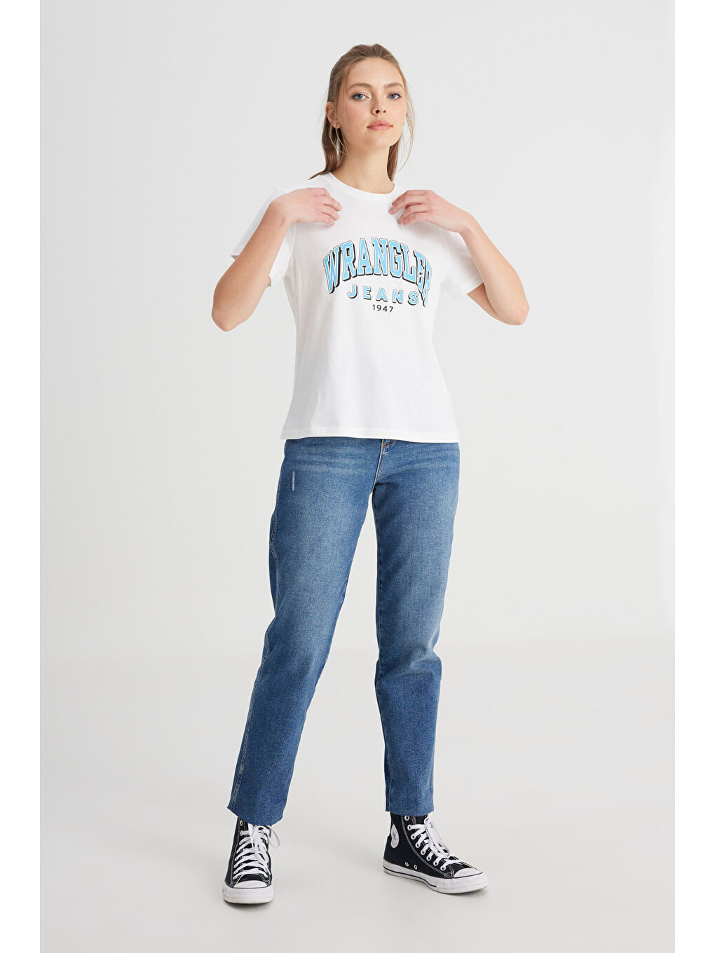 Regular Fit Normal Kesim Bisiklet Yaka %100 Pamuk Kırık Beyaz Tişört-2