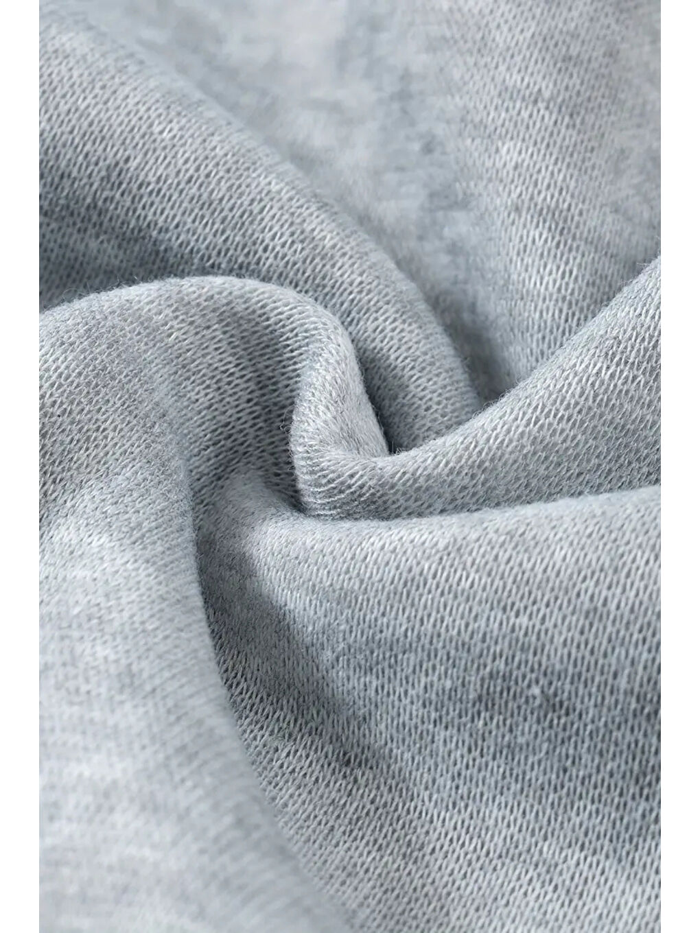 Gri Kız - Erkek Çocuk Basic Fermuarlı Kalın 3 İplik Kışlık Okul Sweat Ak1815-4