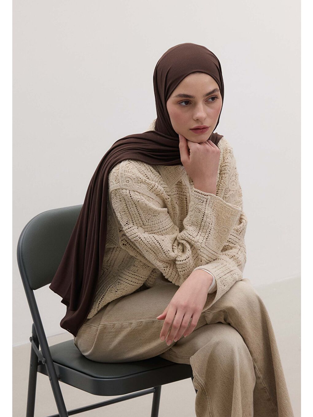 Kahverengi Bambu Penye Şal Acı Kahve