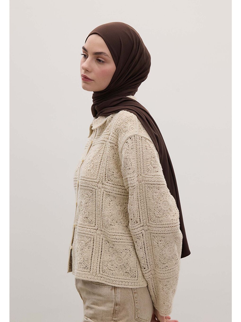 Kahverengi Bambu Penye Şal Acı Kahve-4