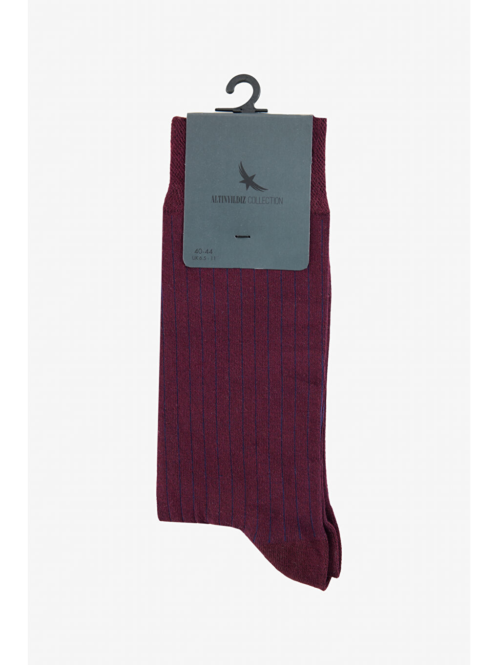 Erkek Bordo-Lacivert Desenli Tekli Çorap