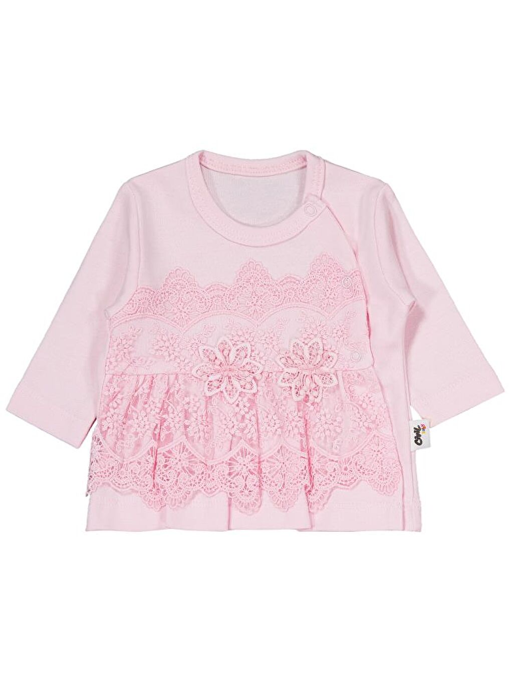 Baby Fırfır Tüllü Zıbın Takımları - Pembe 0-1 Ay-2