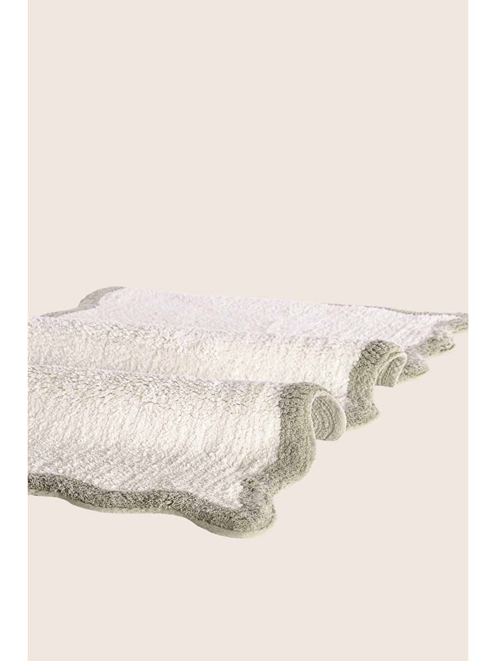 Scallop Tekli Banyo Paspası Bambu 60x100 Yeşil-1