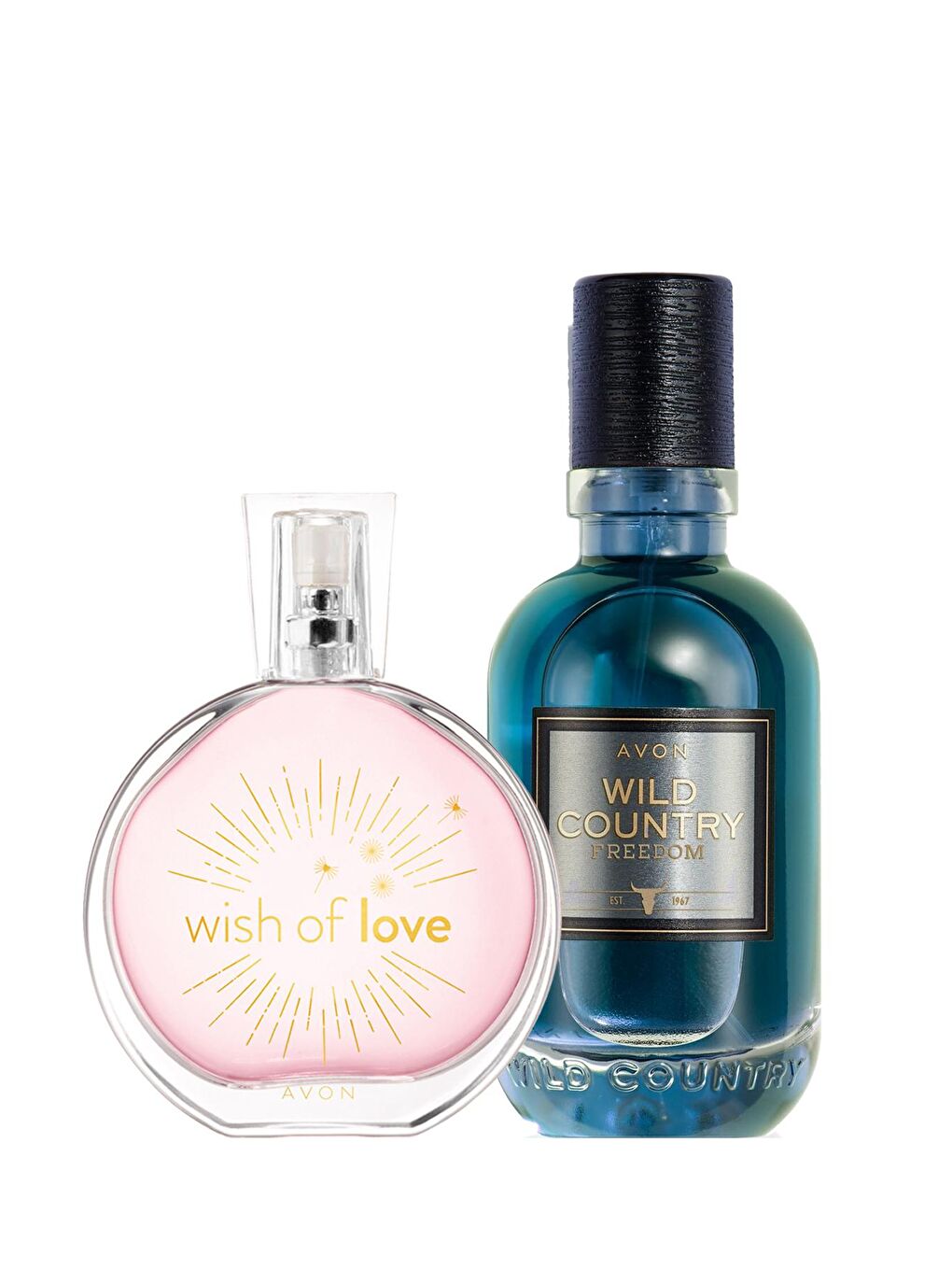 AVON Renksiz Wild Country Freedom Erkek Parfüm ve Wish Of Love Kadın Parfüm Paketi