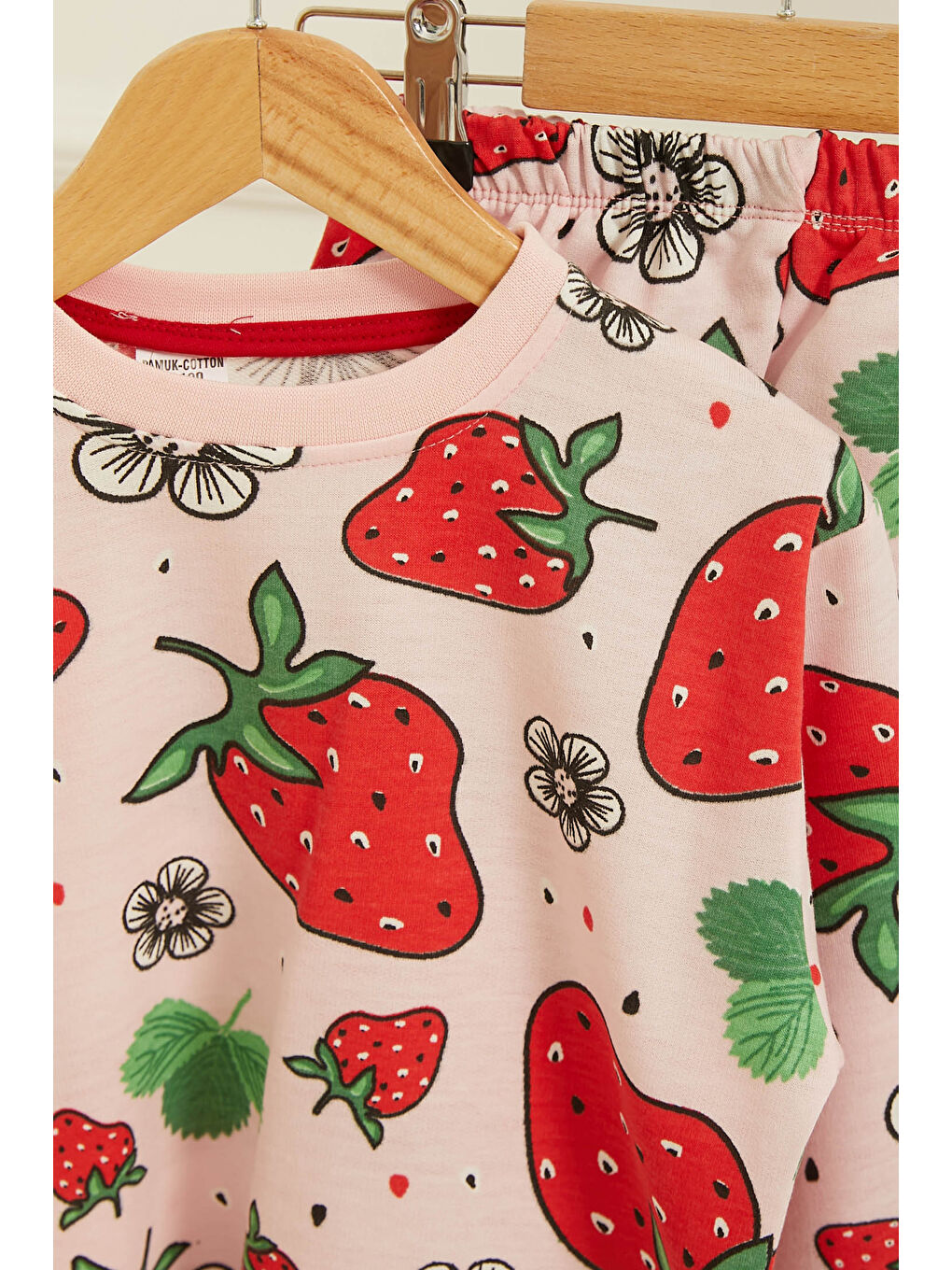 Pembe Kız Çocuk Pudra Baskılı Pijama Takımı - 26808-1