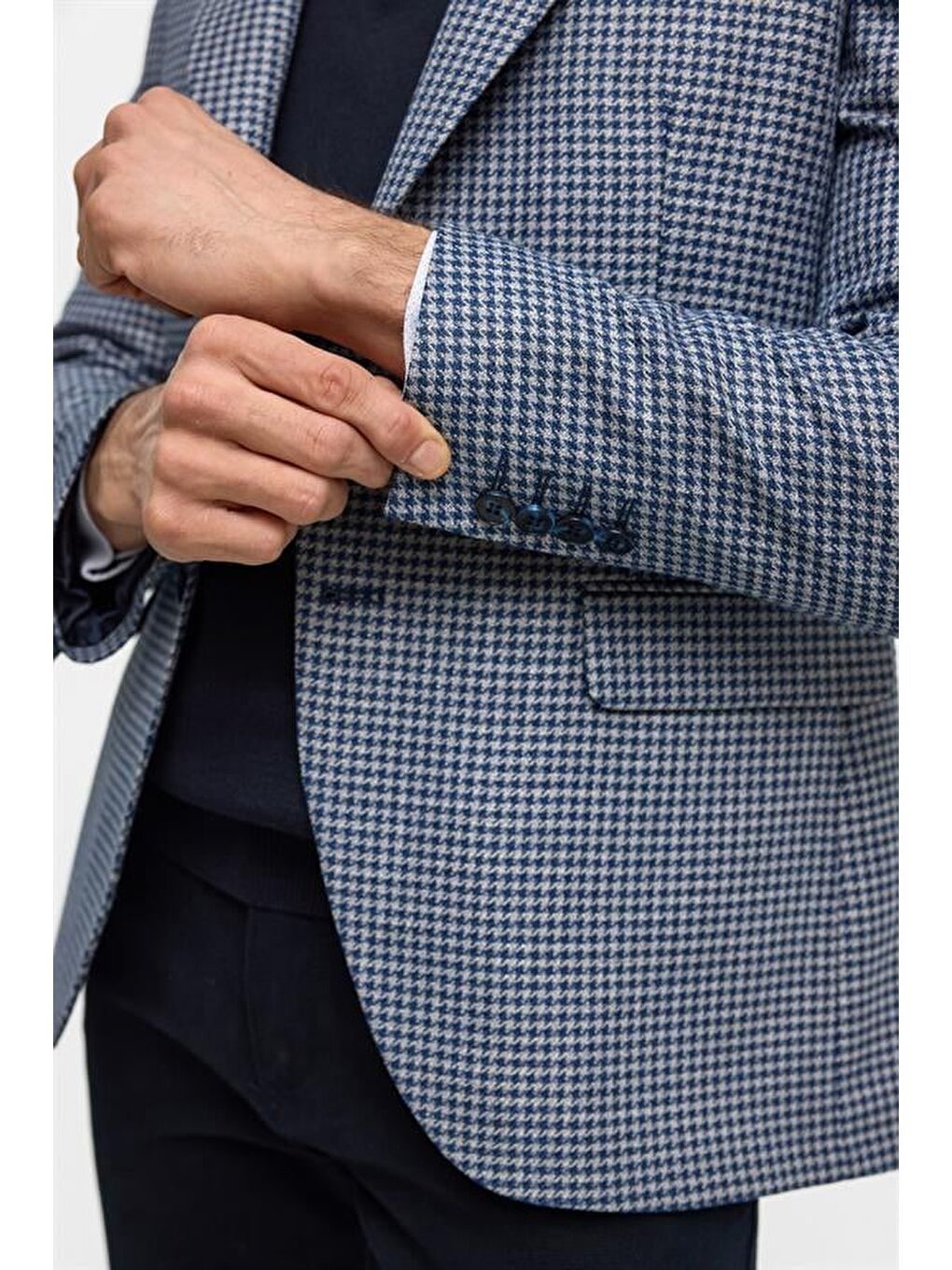 Parlament Mavi Slim Sivri Yaka 6 Drop Ceket-5