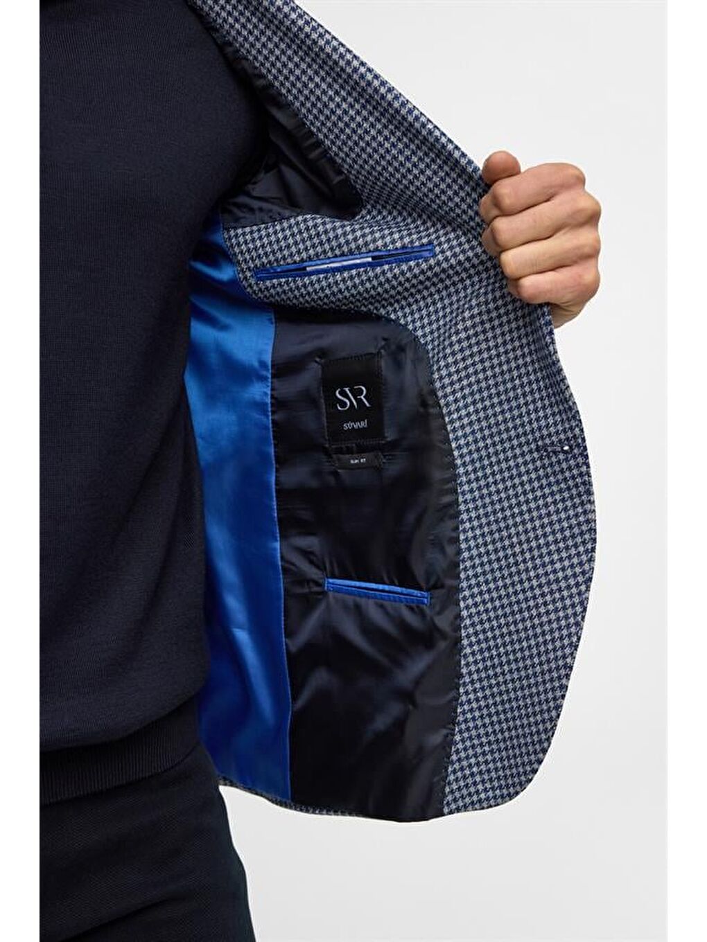 Parlament Mavi Slim Sivri Yaka 6 Drop Ceket-6