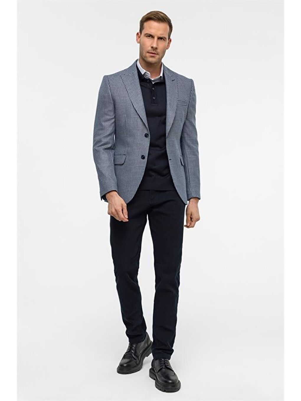 Parlament Mavi Slim Sivri Yaka 6 Drop Ceket-7